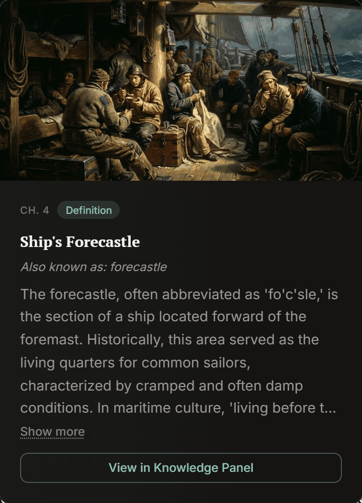 Encyclopedia card for Ship's Forecastle